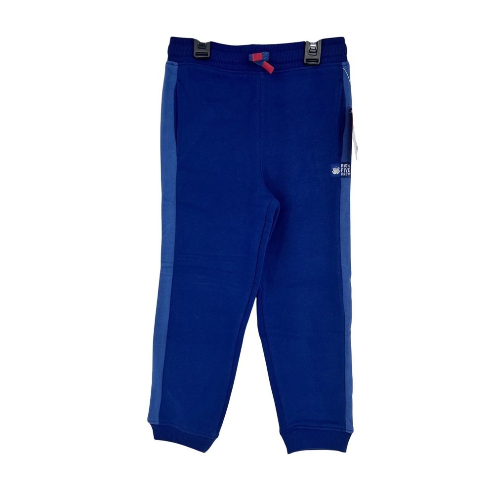 Fleece Joggers Kids Size 5 Blue Side‎ Stripe Elastic Waist Sporty Activewear